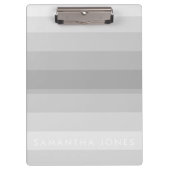 Gray Shades Ombre Simple Stripe personaliseer naam Klembord (Voorkant)