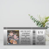 Gray Shades Photo Ticket Save The Date (Staand voorkant)