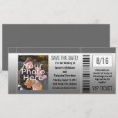 Gray Shades Photo Ticket Save The Date (Voorkant / Achterkant)