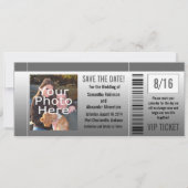 Gray Shades Photo Ticket Save The Date (Voorkant)