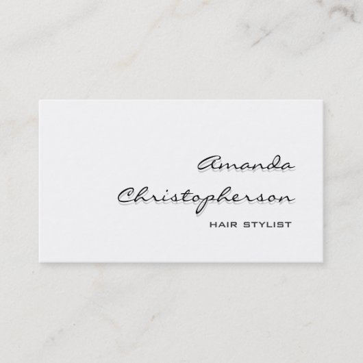Gray Shadow White Hair Stylist Visitekaartje (Voorkant)