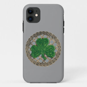 Gray Shamrock and Celtic Knots iPhone 5 Hoesje