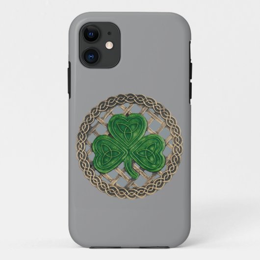 Gray Shamrock and Celtic Knots iPhone 5 Hoesje (Achterkant)