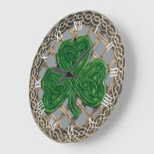 Gray Shamrock & Celtic Knots Roman Numeral Clock Grote Klok (Hoek)