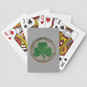 Gray Shamrock on Celtic Knols speelkaartjes Speelkaarten
