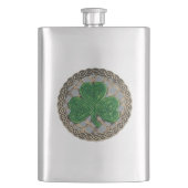 Gray Shamrock on Celtic Knots Flask Flacon (Voorkant)