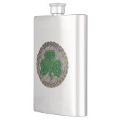 Gray Shamrock on Celtic Knots Flask Flacon (Links)