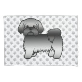 Gray Shih Tzu Cute Cartoon Dog Illustratie Kussensloop (Voorkant-Links)