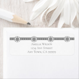Gray Ships Wheel Return Address Label