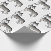 Gray Siberian Husky Cute Dog Pattern Cadeaupapier (Hoek)