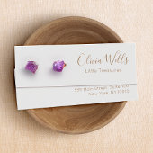 Gray Signature Script Stud Earring Display Kaart