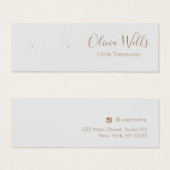 Gray Signature Script Stud Earring Display Kaart (Voorkant /achterkant)