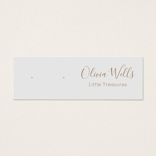 Gray Signature Script Stud Earring Display Kaart (Voorkant)