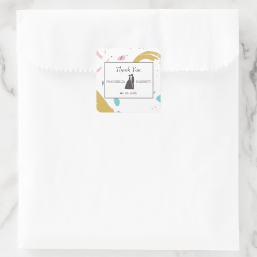 Gray Silhouette Vierkante Sticker (Tas)