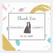 Gray Silhouette Vierkante Sticker (Voorkant)