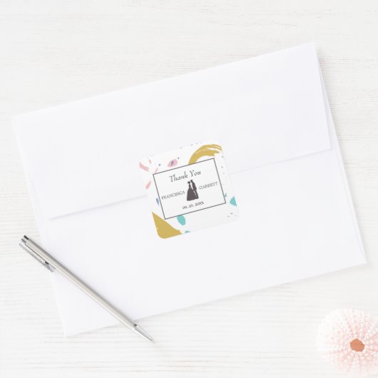 Gray Silhouette Vierkante Sticker (Envelop)