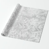 Gray Silve Glitter Kerstfeestdag Snowflake Joy Cadeaupapier (Uitgerold)