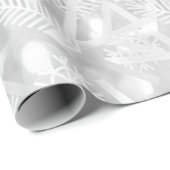 Gray Silve Glitter Kerstfeestdag Snowflake Joy Cadeaupapier (Rol Hoek)