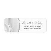 Gray Silver Agate Wedding Return Address Etiket (Voorkant)