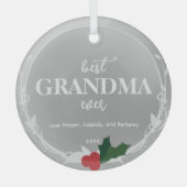 Gray Silver Best Ever Grandma Glas Ornament (Voorkant)