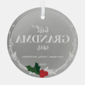 Gray Silver Best Ever Grandma Glas Ornament (Achterkant)
