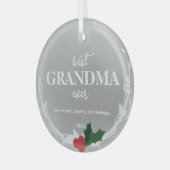 Gray Silver Best Ever Grandma Glas Ornament (Voorkant links)