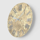 Gray Silver Champaigne Gold Metallic Roman Numbers Grote Klok (Hoek)