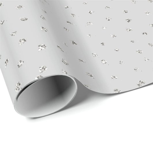 Gray Silver Confetti Cadeaupapier (Rol Hoek)