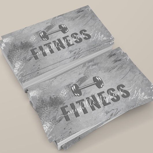 Gray Silver Fitness Trainer Social Media Visitekaartje