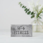 Gray Silver Fitness Trainer Social Media Visitekaartje (Staand voorkant)