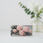Gray Silver Floral Professional Visitekaartje (Staand voorkant)
