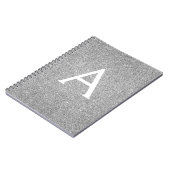 Gray Silver Foil Glitter Sparkle Monogram Notitieb Notitieboek (Linkerzijde)