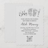 Gray Silver Glitter Feet Baby Girl Boy QR CODE Kaart (Voorkant / Achterkant)