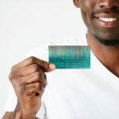 Gray Silver Gold Metallic Matrix Cyber Rain Visitekaartje