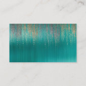 Gray Silver Gold Metallic Matrix Cyber Rain Visitekaartje (Achterkant)