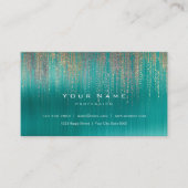 Gray Silver Gold Metallic Matrix Cyber Rain Visitekaartje (Voorkant)