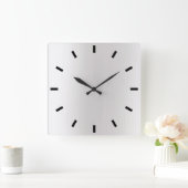 Gray Silver Grahite Ombre Minimal Black Vierkante Klok (Huis)