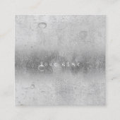 Gray Silver Grey Abstract Water Linen Balls Vierkante Visitekaartje (Voorkant)