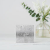 Gray Silver Grey Abstract Water Linen Balls Vierkante Visitekaartje (Staand voorkant)