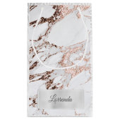 Gray Silver Grey Marble Art Deco Roos Copper Lux Klein Cadeauzakje (Achterkant)