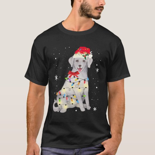 Gray Silver Labrador Retriever Dog Kerstmis T-shirt (Voorkant)