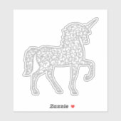 Gray Silver Lace unicorn Sticker (Vel)