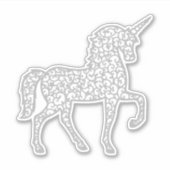 Gray Silver Lace unicorn Sticker (Voorkant)