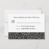 Gray Silver Leopard Print RSVP Weduwantwoord (Achterkant)
