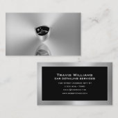 Gray silver metallic logo car detailing  visitekaartje (Voorkant / Achterkant)