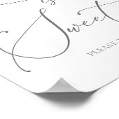 Gray Silver Minimalist Love is Sweet Dessert Bar Poster (Hoek)