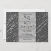 Gray & Silver Modern Glam Marble Stripe Invitation Kaart (Voorkant)