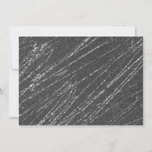 Gray & Silver Modern Glam Marble Stripe Invitation Kaart (Achterkant)