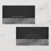 Gray & Silver Modern Glam Sequins Chic Elegant Visitekaartje (Voorkant / Achterkant)