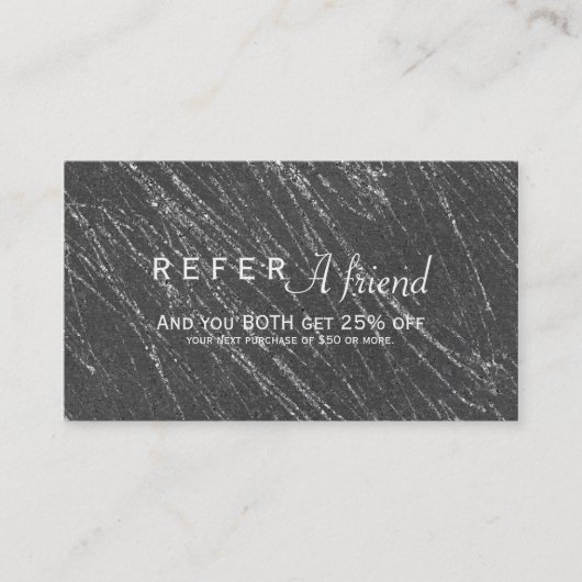 Gray & Silver Modern Marble Stripe Salon Referral (Voorkant)